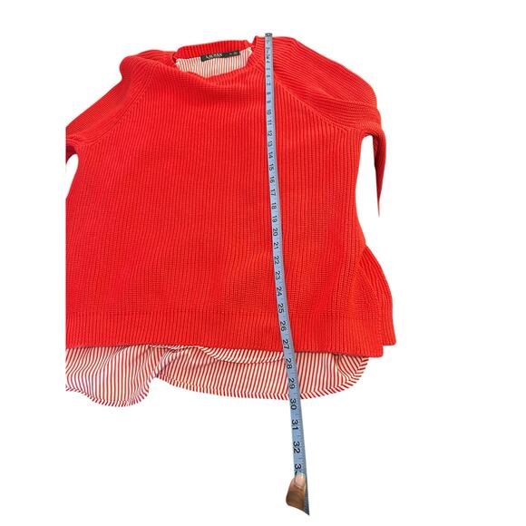 Ralph Lauren Red Cable Knit Crew Neck Quiet Luxury Sweater Shirt Combo Size XL - Picture 11 of 11